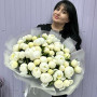 Букет из 51 белого пиона фото 3